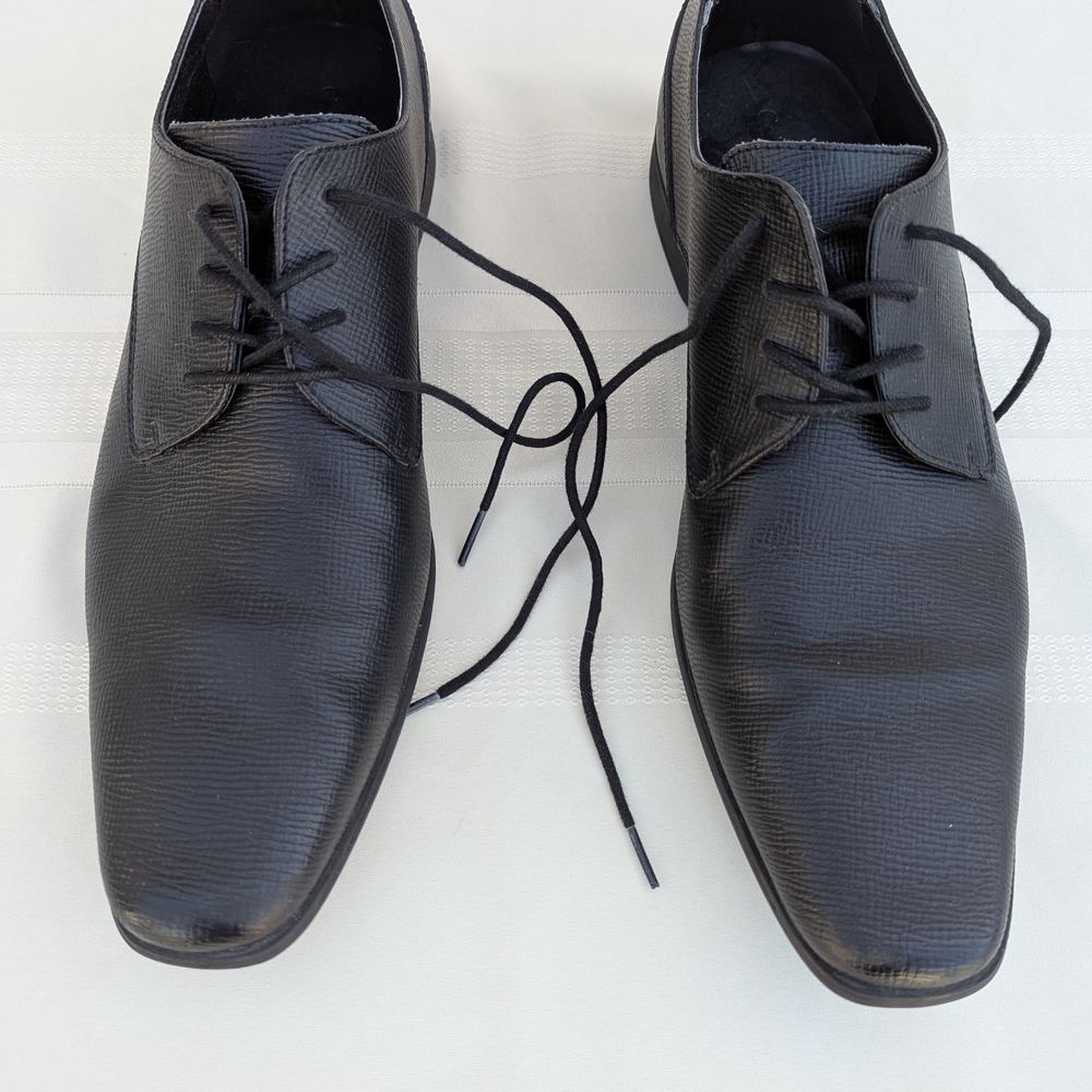 Calvin Klein Collection Black Leather Oxfords Size 14